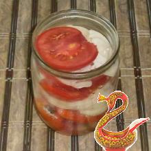 Russian recipe canned tomatoes and onions for the winter