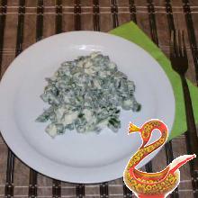 Russian salad scallion with egg