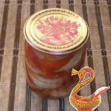 Russian recipe canned tomatoes and onions for the winter