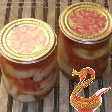 Russian canned tomatoes and onions for the winter