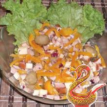 Russian salad with sausage cheese recipe