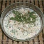 Russian salad fish with rice
