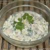 Russian salad with smoked fish