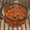 Eggplant stewed with tomatoes and garlic