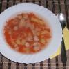 Russian soup with chicken meatballs.